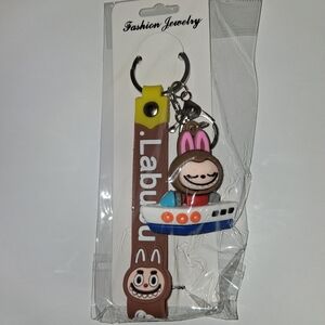 Fashion Jewelry Cartoon Character Keychain with Brown and Yellow Accents